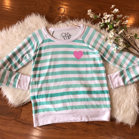 Chaser Sweaters - Chaser | Striped Heart Sweater